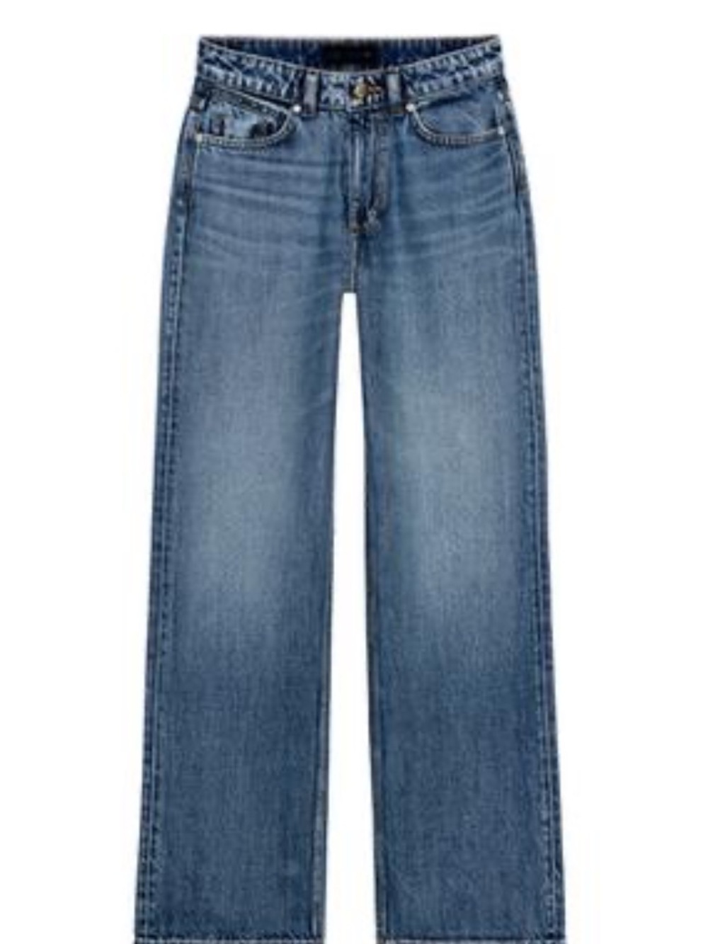 Zara Women’s Straight Jeans in Dark Blue Denim